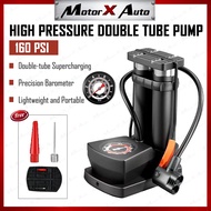 Double pump bicycle pump bicycle floor pump portable bicycle pedal pump mini air pump suitable