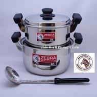 Zebra Cooking Pot Set Carry 5 Pcs CR5-755 Brand 185755 20 22 Cm Ladle 3.5 Inch