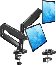 Dual Monitor Stand, Fully Adjustable Monitor Desk Mount Gas Spring LCD Monitor Arm VESA Mount for 13" to 27" Flat Curved Computer Screens, Each Arm Holds Up to 17.6lbs