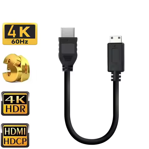 Short Mini HDMI cable 4K 60Hz HDMI 2.0 to Mini HDMI Cord Cable for Nikon Canon Sony digital camera p