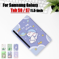 For Samsung Galaxy Tab S8 2022 S7 11.0" SM-X700 SM-X706 SM-X706B SM-X706U SM-X706N SM-T870 SM-T875 SM-T876B Tablet Protective Case Fashion Pattern Cartoon Anime Stand Flip Cover