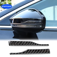 [AME]2Pcs Car Sticker Anti-collision Strip Carbon Fiber Rearview Mirror Anti-rub Trim for Audi A4L A6L A5 Q2L