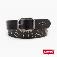 Levis 男款 真皮皮帶 / 幾何金屬釦頭 / 復古鉚釘Logo 人氣新品