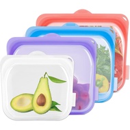 INKBIRDPLUS Food Grade Silicone Reusable Storage Bags, 4-Pack BPA Free Meal Prep Food Storage Contai