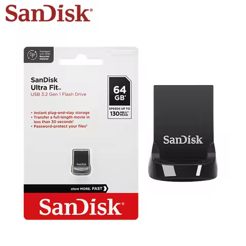 Original SanDisk USB 3.2 Gen 1 Flash Drive CZ430 32GB 64GB Mini Ultra Fit Memory Stick 16GB 128GB 51