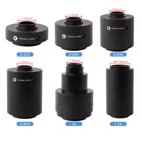 C-Mount Camera Adapter Reduction Lens for Olympus Trinocular Stereo Microscope 0.35x 0.5x 0.63x 0.8x
