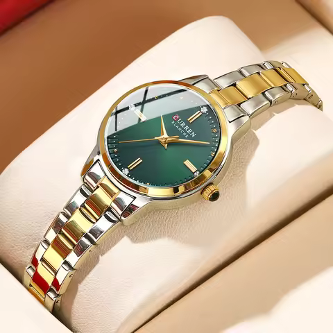 CURREN Luxury Brand Elegant Women's Watches Waterproof Gold Quartz Watch Stainless Steel Strap Simpl