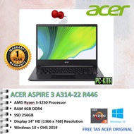 ACER ASPIRE SLIM 3 A314-22 R446 AMD RYZEN 3 3250 RAM 4GB SSD 256GB W10