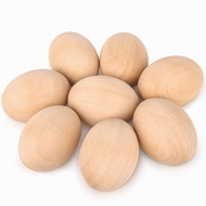 LovesTown 8PCS Wooden Fake Eggs, Faux Chicken Eggs Easter Eggs for Food Pretend Play Home Kitchen Ha