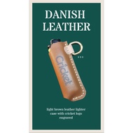leather lighter case / sarung lighter kulit  cricket logo engrave with Dring 098