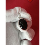 LOKET PERMATA AKIK YAMAN HITAM ASLI SILVER 925