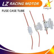 MOTORCYLE PARTS FUSE CASE W/ WIRE GLASS FUSE TUBE WIRE CABLE 250V W/ 2 FREE TUBE