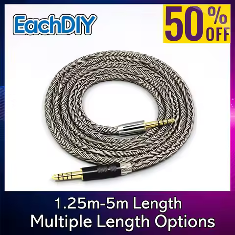 Grey Earphone Cable Silver plated For Denon AH-mm400 mm300 mm200 Beats solo2 solo3 headphone 16 Core