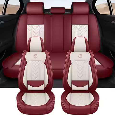 Car Seat Cover Full Set PU Leather Protector Universal Fit Nissan Juke Qashqai j11 Mercedes W211 Gra