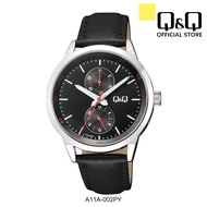 Q&amp;Q Japan by Citizen Men's Leather Analogue Watch A11A