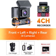 EKLEVA กล้องติดรถยนต์4ช่อง2K + 1K + 1K + 1K กล้องติดรถยนต์ DVR 3 Inchs กล้องติดรถยนต์ WiFi 360ด้านหน