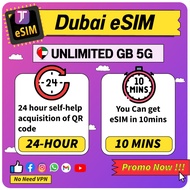 JTravel eSIM 【 UAE 】【 Dubai 】【 Abu Dhabi 】Unlimited GB Daily Renew Travel Prepaid Digital SIM 迪拜上网卡