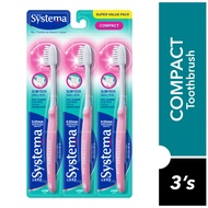 SYSTEMA Super Value Pack Compact Toothbrush 3s