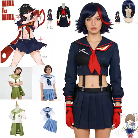 Kill La Kill キルラキルMatoi Ryuuko Asami Kumakiri JK Cosplay Costume Japanese Anime for Adult Halloween 