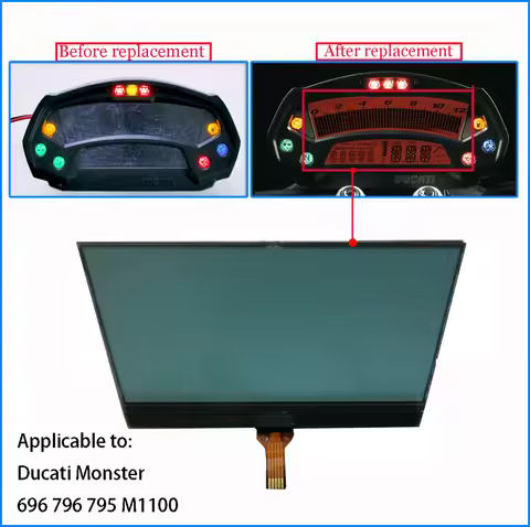 New LCD For Ducati Monster 696 796 795 M1100 Speedometer Lcdscreen Instrument Display Screen Motorcy