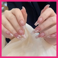 Thai Shop False Nails [DD260]Fashion French Style Flash Drill