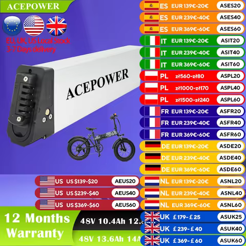 For MOBAYELL NextGen Folding Electric Bike Battery 48V 10.4Ah 12.8Ah 14Ah Battery for MOBAYELL NextG