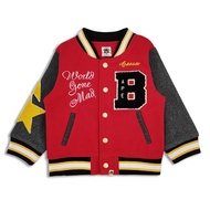 แจ็คเก็ตเบสบอลสำหรับเด็ก Beii & Bape ของแท้เสื้อแจ็กเก็ตเบสบอลลายเย็บปะรูปดาวฤดูใบไม้ร่วงและฤดูหนาว