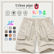 URBAN PIPE 4 Pocket Cargo Shorts For Kids Boys 3-12 Yrs Plain Above The Knee Trendy Bottoms 3709