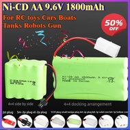 AA 9.6V 1800mAh Ni-MH Rechargeable Battery for RC Toys Cars Boats Tanks Robots Gun NiMH Battery Pack