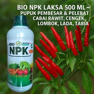 BIO NPK LAKSA 500 ML – Pupuk Pembesar & Pelebat Cabai Rawit Cengek Lombok Lada Tabia