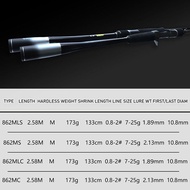 【TRAINFIS】LUNAMIS FUJI Guide 2.58m Fishing Rod M/ML Hardness #0.8-#2 Fishing Line Size 7-25g Lure Wt