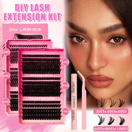 Jiashiya Russian Cluster Eyelash Extension Set-50D Cluster Eyelashes, Extreme Plumping and Customize