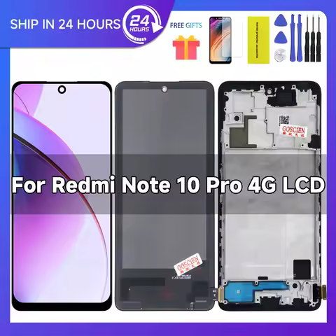 Tested AMOLED For Xiaomi Redmi Note 10 pro 4G LCD Display Screen Digitizer Assembly For Redmi Note 1