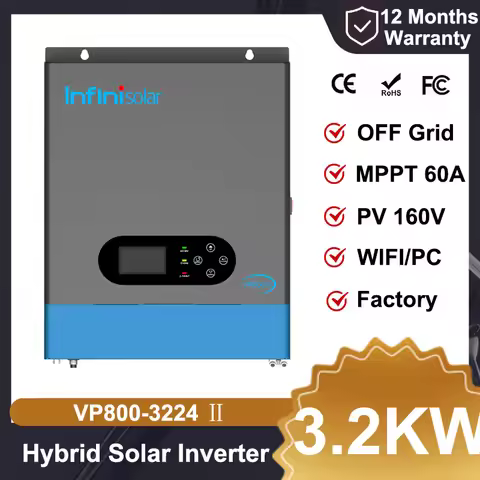 Infinisolar MPPT Hybrid Solar Inverter 3KW 3.2KW 24V Pure Sine Wave PV 160V Home Off Grid Solar Syst