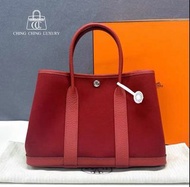 Sold🌟Hermes🌈Garden party 30❤️紅色帆布拼皮❤️閑置未使用🌈gardenparty🌟gardenparty🌟gardenparty30🌟愛馬仕🌟