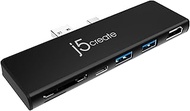 J5Create JCD324B 7-In-1 Mini Dock for Surface Pro 7, Black
