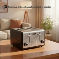 Ousheng 4 Slices Household Plastic Cover Electric Toaster with Extra Wide Slots and Variable Electro