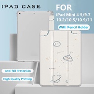 Apple iPad Air 4 case 10.9 inch Air1/2/3 9.7inch 10.5 12.9 Ipad case with Pencil Holder shockproof 2018/2019/2020 Pro2021 11in Flexible Soft Silicone Soft Back Cover ipad case cute 8th/9th gen 10.2 pencil slot ipad case kids Mini4/5/6 Cartoon Leather case