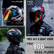 (FREE VISOR) NEW Grayfosh Helmet G626 KURO HELMET NOVA ALPINE ONYX OPEN FACE HELMET SIRIM APPROVED A