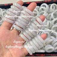 Super beautiful white marble ring size 15-20mm