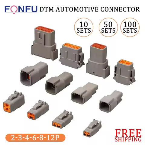 10/50/100Set Deutsch DTM 2P-12P DTM06-2S 3S 4S DTM04-2P 3P 4P 6P 8P 12P 20-24AWG Waterproof Automoti