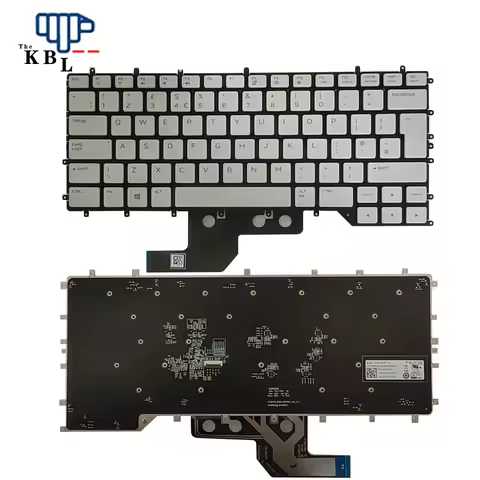 Original New UK Language For Dell Alienware M15 R2 M15 R3 Silver Laptop Keyboard V185125DK1 3PTDH630