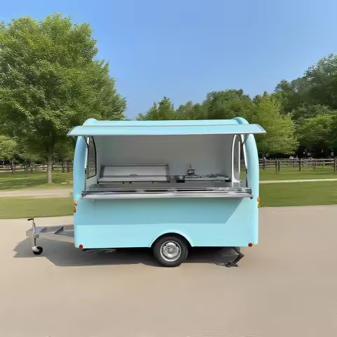 Food Truck Trailer Mobile Kitchen Fully Equipped Snack Ice Cream Cart Custom Food Kiosk Concession H