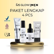 MS GLOW MEN PAKET LENGKAP 4 IN 1 ORIGINAL SKINCARE PERAWATAN BPOM SKINCARE GLOWING WHITENING PRIA UN