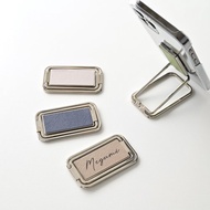 刻字 手機多功能指環【Saffiano 皮革】豎屏 橫屏 手機指環 手機支架 自拍 戶外 FN01K