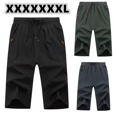 Men Casual Shorts Pants Plus Size 3XL-9XL Summer Sweatpants Three Quarter Shorts Sport Pants 3/4 Pan