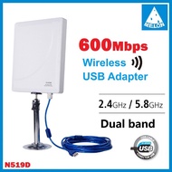 USB Wifi Adapter 600Mbps Dual-Band 2.4Ghz,5Ghz High Power ตัวรับสัญญาณ Wifi ระยะไกล สัญญาณแรง