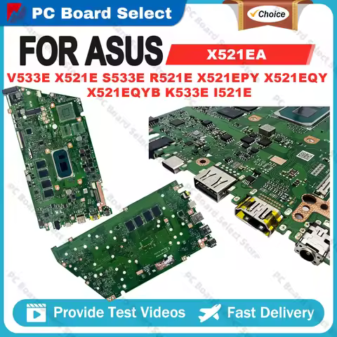 X521EA Laptop Motherboard W/I3-1115G I5-1135G i7-1165G7 4G/8G-RAM For ASUS VivoBook X421E X421EA S43