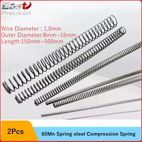 Wire Diameter1.0mm OD 8mm-16mm Length 150-500mm Machinery Coil Springs Compression Spring Extended E
