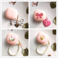 ins flower For Baseus E20 E19 E18 E18B Case BP1 Pro WM01 WM02 case with keychian &Silicone Earphone 
